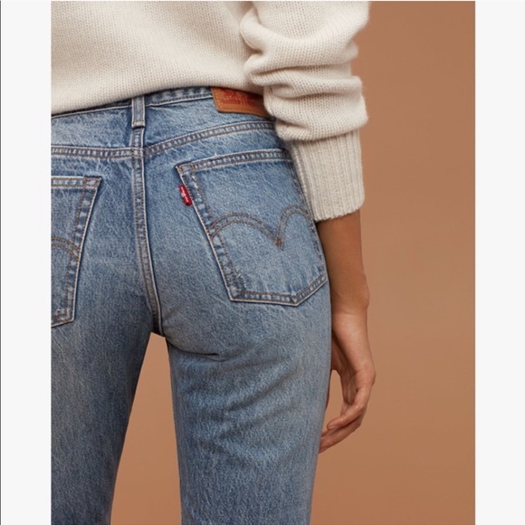 levis white oak cone denim wedgie fit